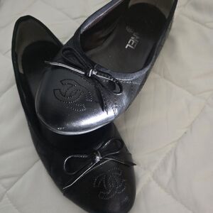 Chanel Black Ballet Flats with Bow